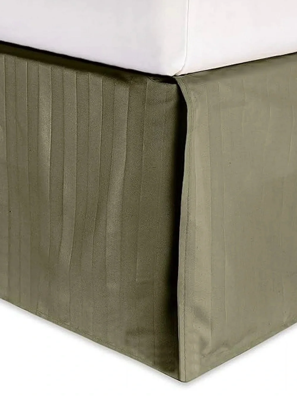 Sage Green Stripe Bed Skirt - Full